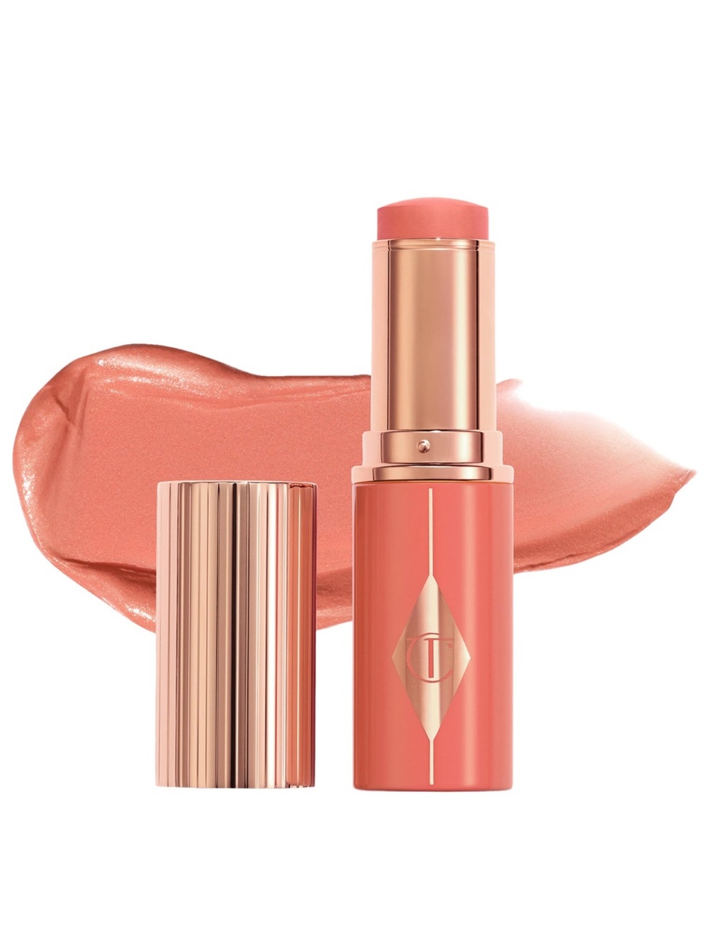 CHARLOTTE TILBURY Unreal Lip + Cheek Glow Blush Stick - PEACH GLOW (full size)